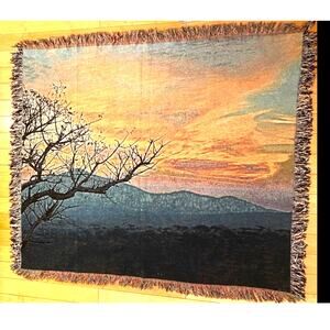 Beautiful Throw multicolored with Black tree 60x50‎ reversible